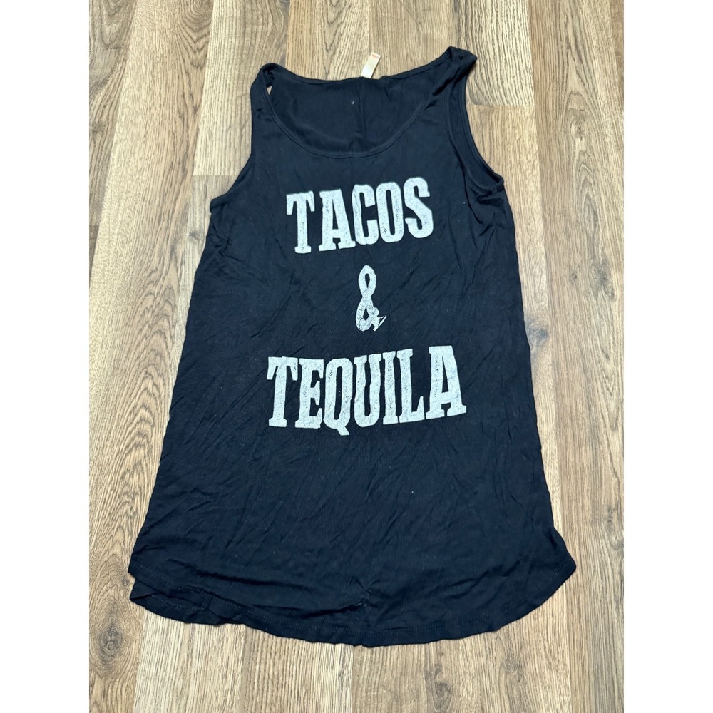 LSL Tank Top, Women's Size Small, Black White, Tacos & Tequila